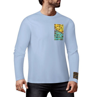 DTF 160gsm Cotton Men's Long Sleeve T-shirt (Front+Sleeve Printing)