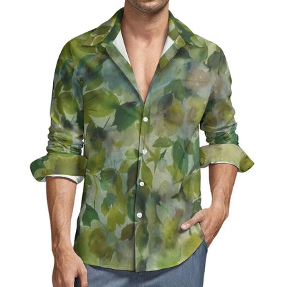 Autum Coconut Tree Shirts Flower For Men 3D Printed Men's Hawaiian Shirt Beach Long Sleeve Shirts Fashion Tops Tee Men's Blouse