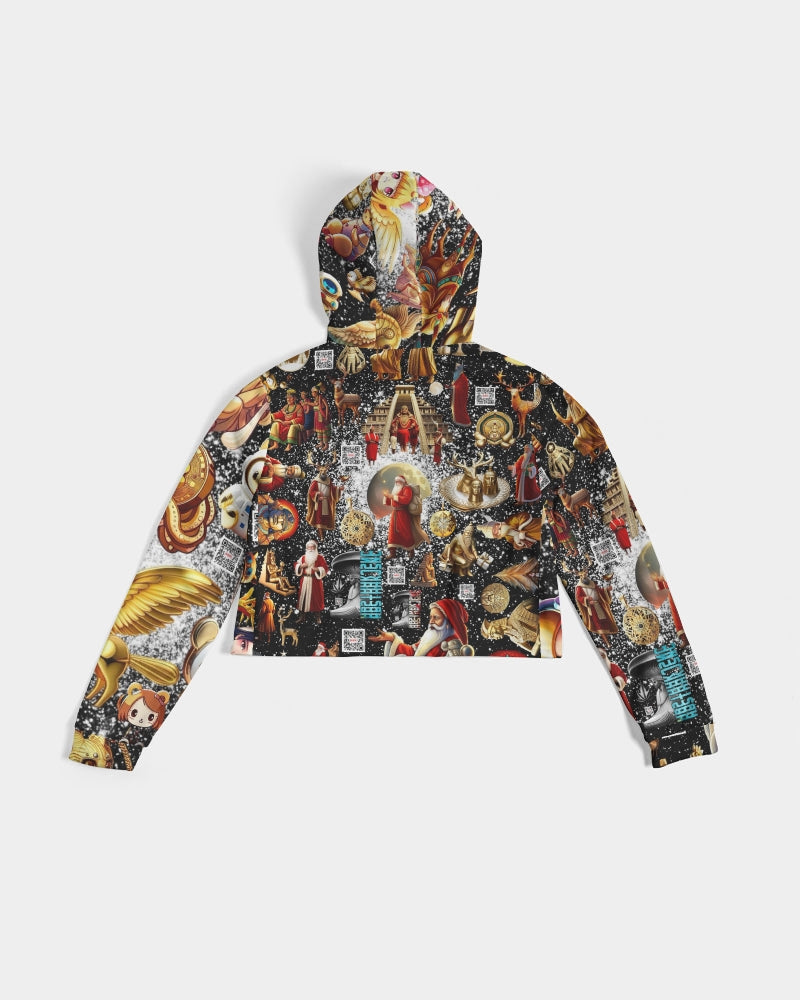 Womens Abstrak Women's All-Over Print Cropped Hoodie