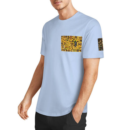 DTF 160gsm Men's Short Sleeve Cotton T-shirt (Dual-sided+Sleeve Printing)