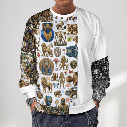 280gsm Men's Crewneck Sweatshirt Raglan A27H (All-Over Printing)