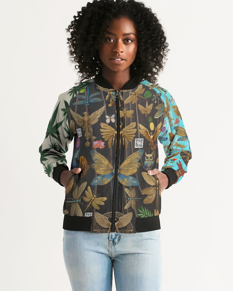 Abstrak dragonfly Women's All-Over Print Bomber Jacket