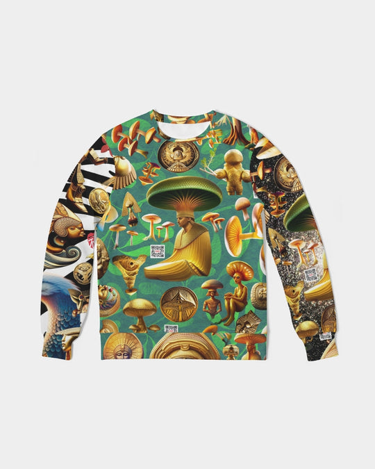 Illustration Abstrak Men's All-Over Print Classic French Terry Crewneck Pullover