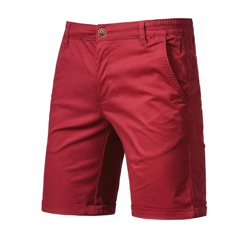 Fashion Mens 100% Cotton Business Casual Shorts Summer New Social Elastic Waist Cargo Shorts Y2k Bermuda Beach Gym Shorts Hombre