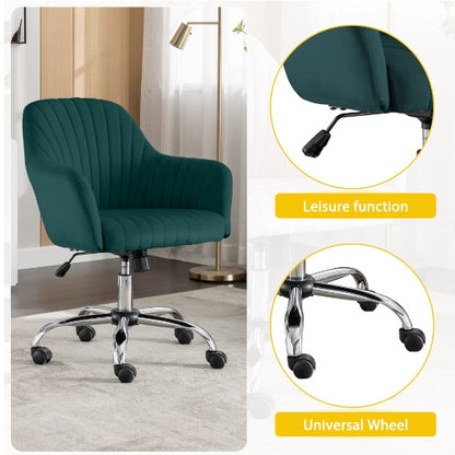 Accent Chair Modern Home Office Leisure Chair With Adjustable Velvet Height And Adjustable Casters