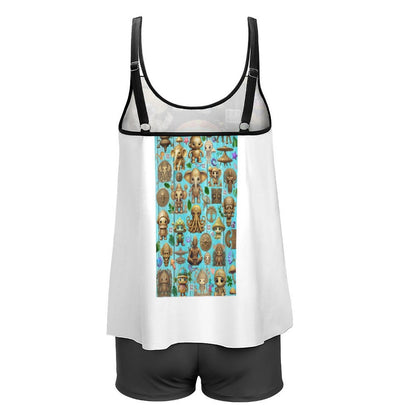 Tankini Two Piece Swimsuits QZ6072 (All-Over Printing on the Top)