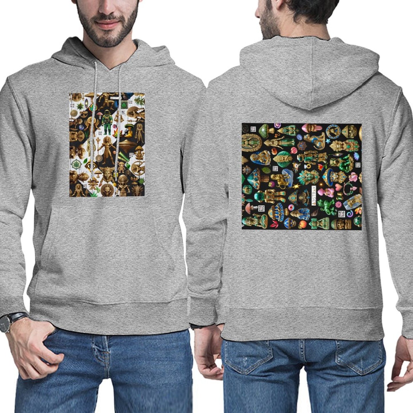 DTG 255gsm Men's Hoodie with Pouch (Dual-sided Printing)