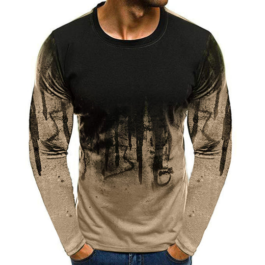 Men's Sports Camouflage Long Sleeve Personality Quick Dry T-Shirt