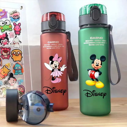 Disney 560ml Water Cup Mickey Mouse Drinking Water Bottle Outdoor Capacity Sports Children Portable Plastic Bottle