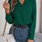 Fashion V-Neck Long Sleeve Shirt Elegant Commuter Solid Blouse Office Women's Clothing