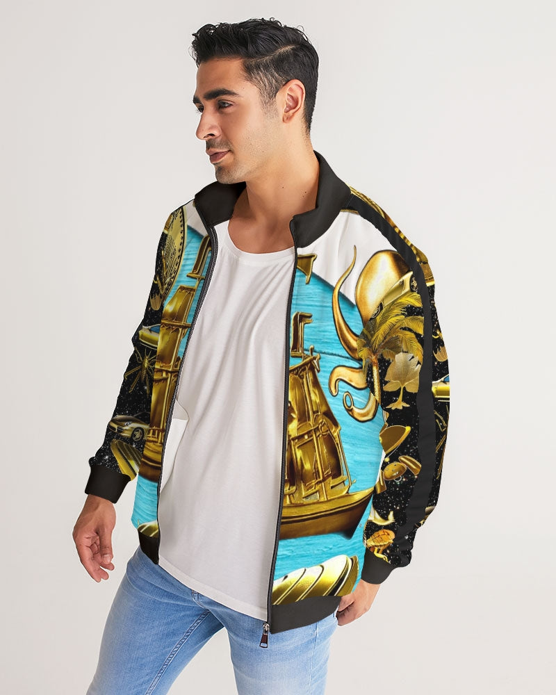 Outer Space Abstrak Men's All-Over Print Stripe Sleeve Track Jacket