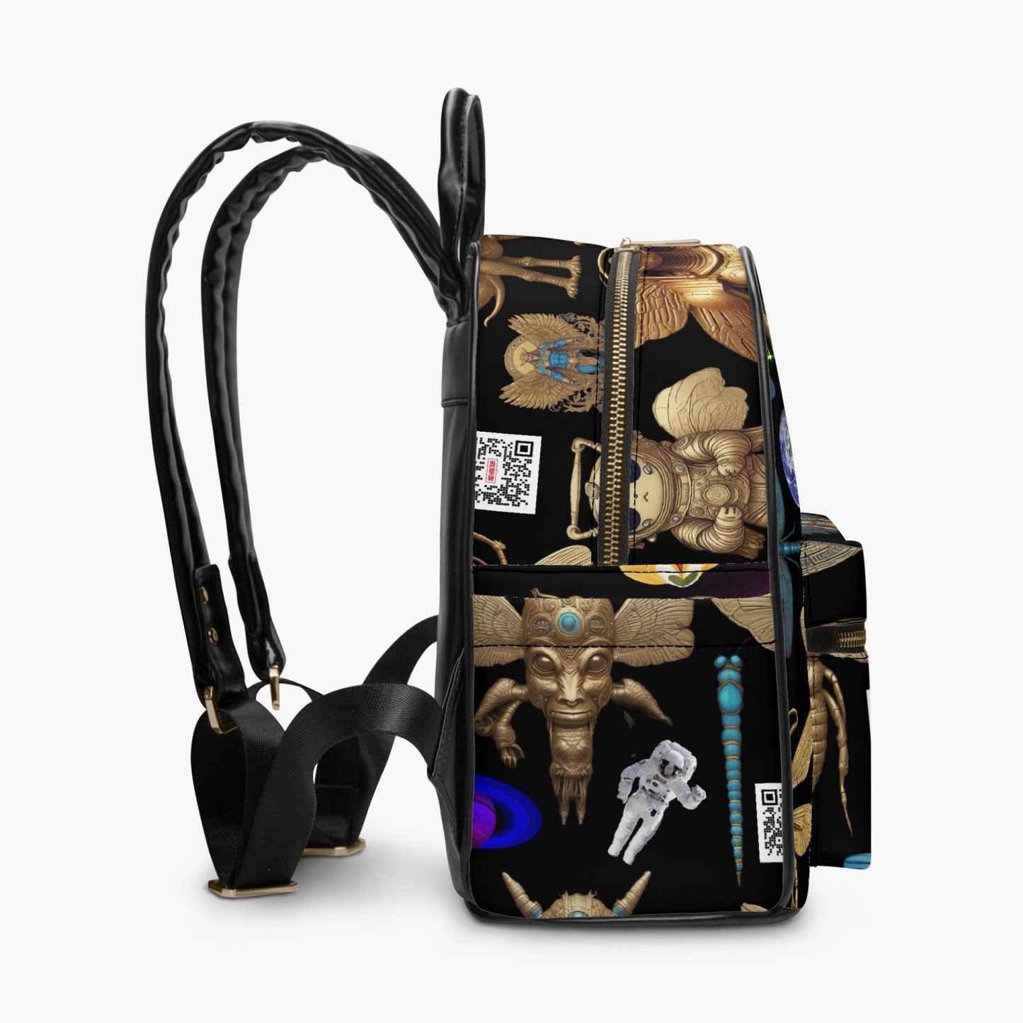 909. All Over Printed PU Backpack