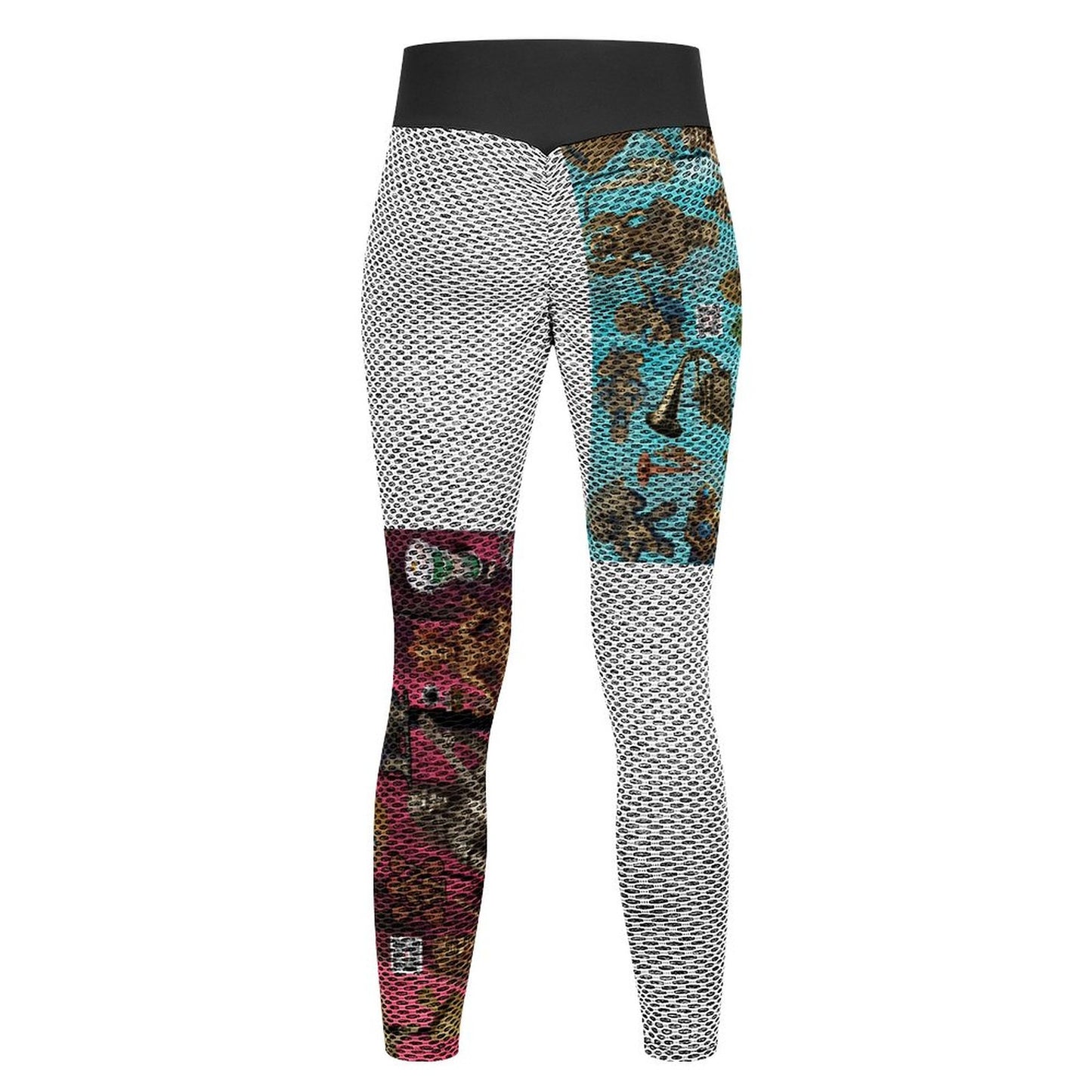 Custom Printed Honeycomb Textured Yoga Pants for Women (All-Over Printing)