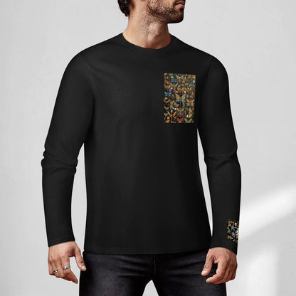 DTF 160gsm Cotton Men's Long Sleeve T-shirt (Front+Sleeve Printing)