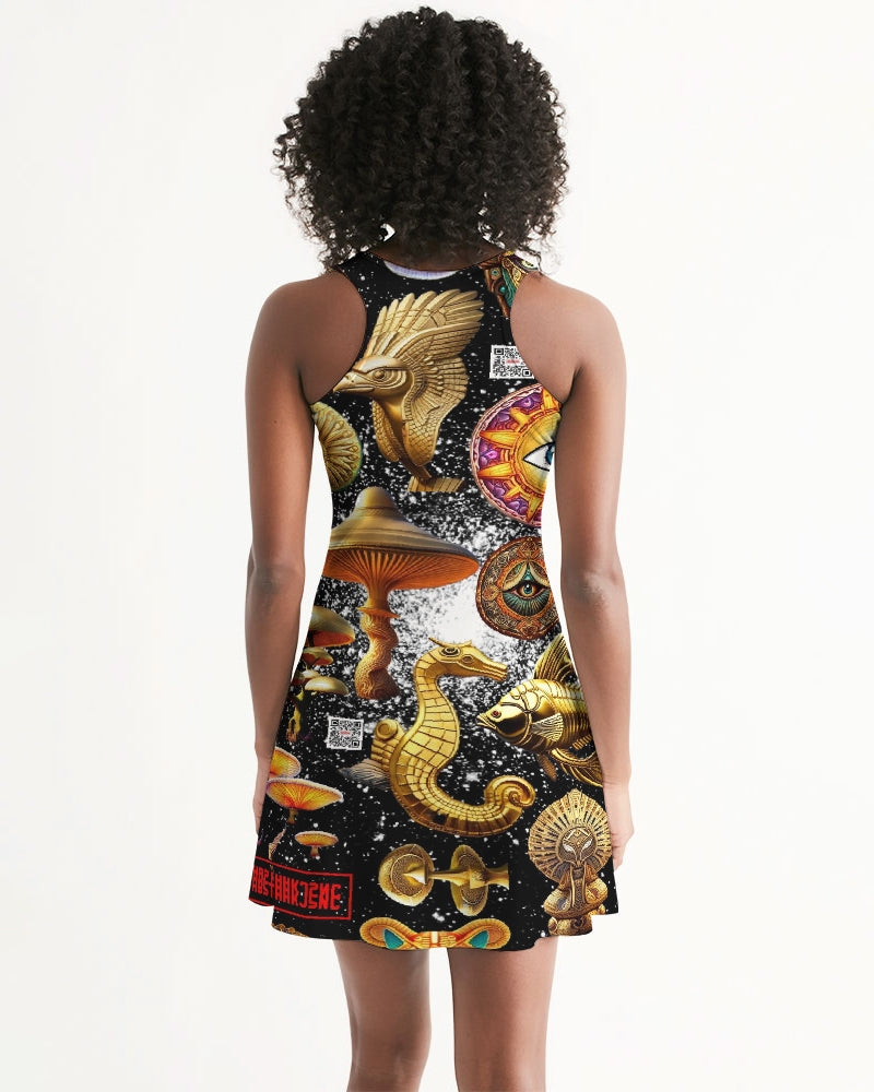 Eye and Face Abstrak Women's All-Over Print Racerback Dress