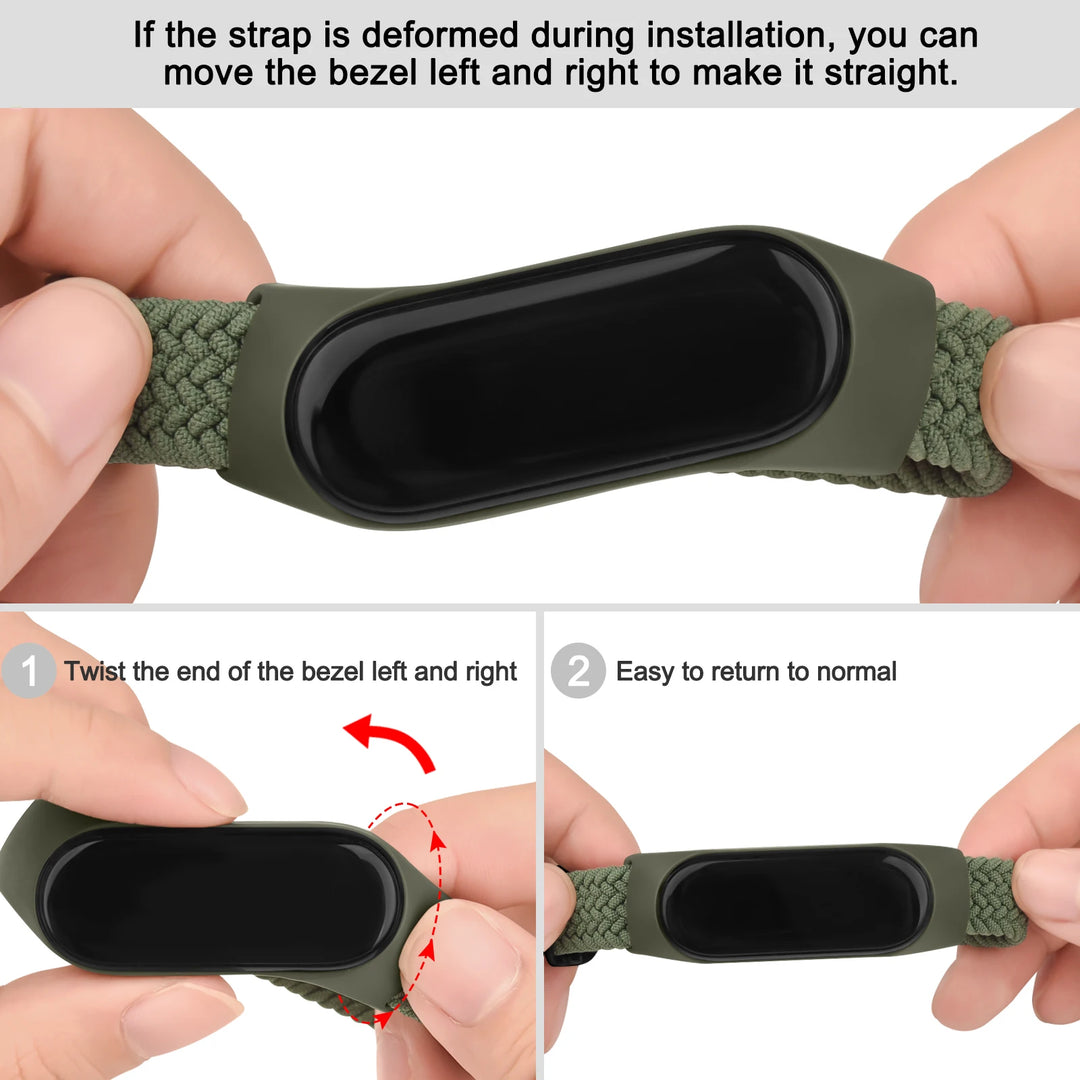 Braided Watchband For Xiaomi Mi Band 7 6 5 4 3 Strap Elastic Adjustable Wristband For Amazfit Band 5 Band Replacement Bracelet