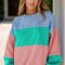 Color Block Round Neck Long Sleeve Sweatshirt