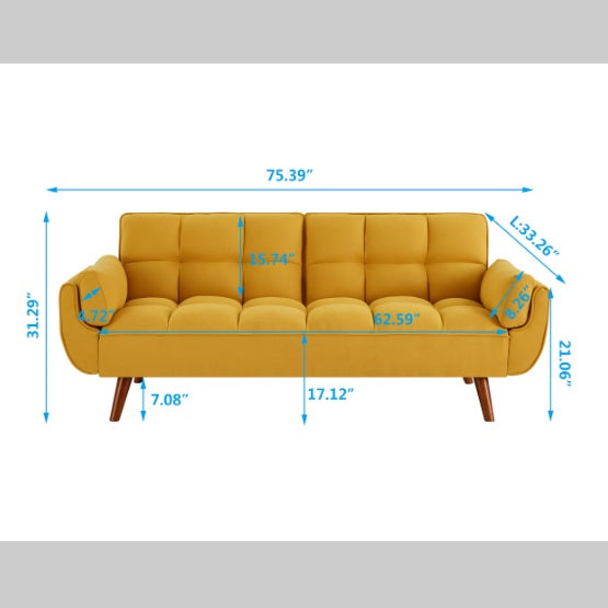 Yellow Fabric Sofa For Home Use