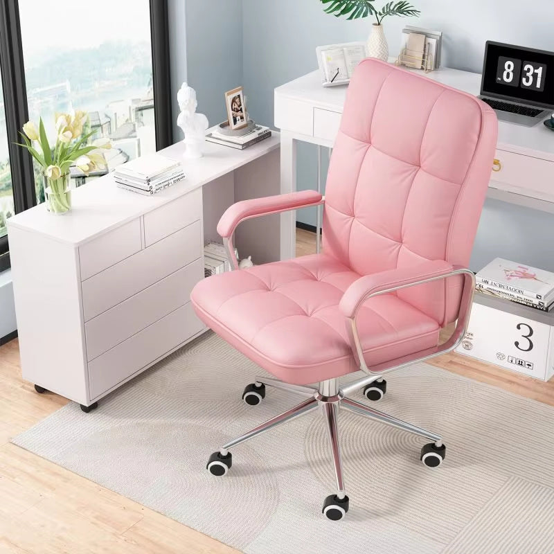 Computer Leather Desk Office Chair Swivel Lift Training Student Study Chair Revolving Executive Office Chair