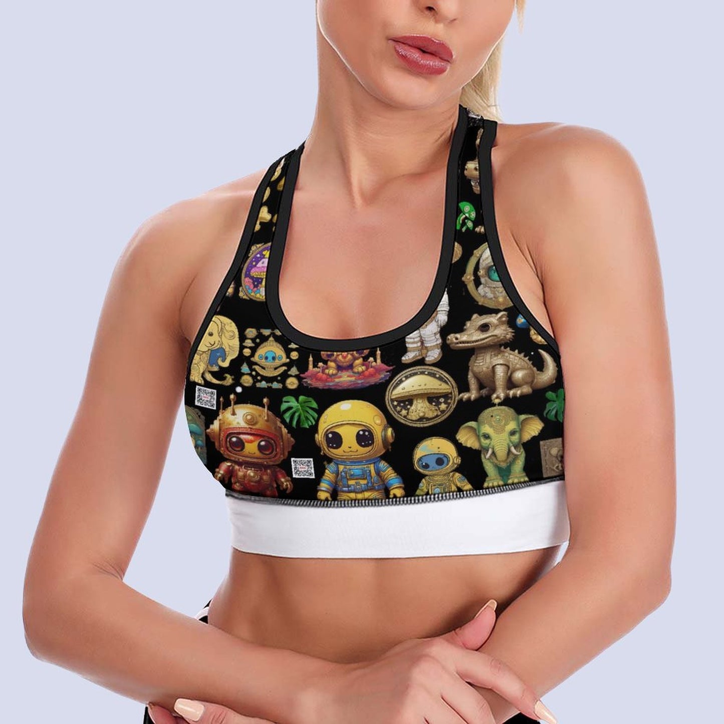 Custom Printed Patterned Yoga Sports Bra xG005KN07