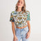 Abstrak dragonfly Women's All-Over Print Twist-Front Cropped Tee