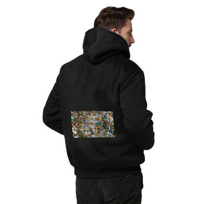 260gsm Men’s Plush Full Zip Hoodie (Partial Printing)