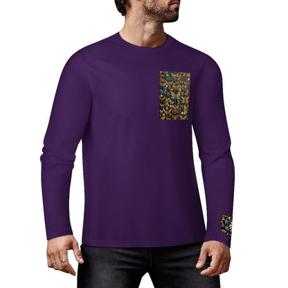 DTF 160gsm Cotton Men's Long Sleeve T-shirt (Front+Sleeve Printing)