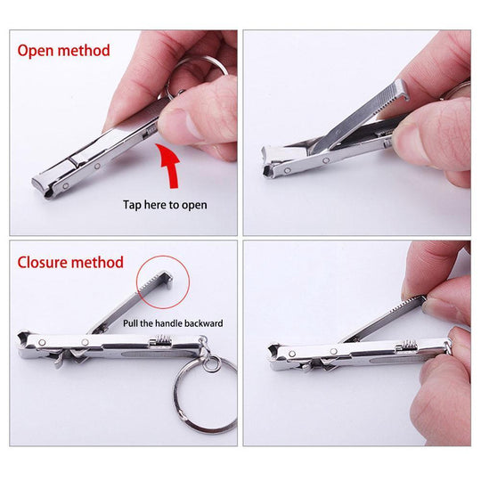 Steel Folding Nail Clippers With Keychain Nail File Nail Manicure Tools