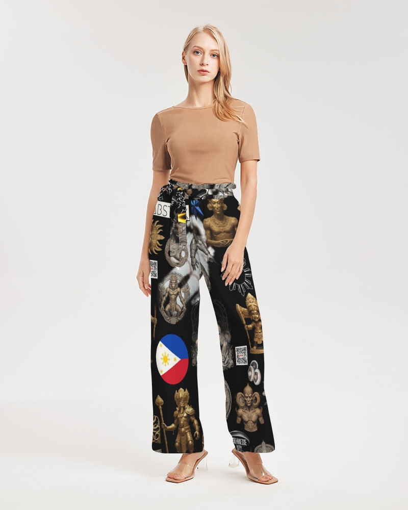 IMG_0540 Women's All-Over Print High-Rise Wide Leg Pants