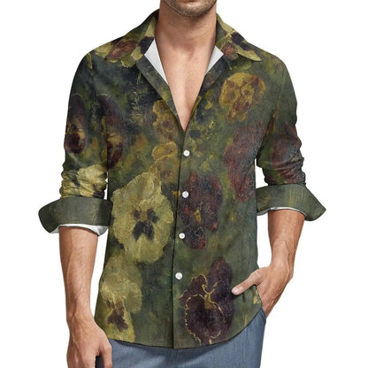 Autum Coconut Tree Shirts Flower For Men 3D Printed Men's Hawaiian Shirt Beach Long Sleeve Shirts Fashion Tops Tee Men's Blouse