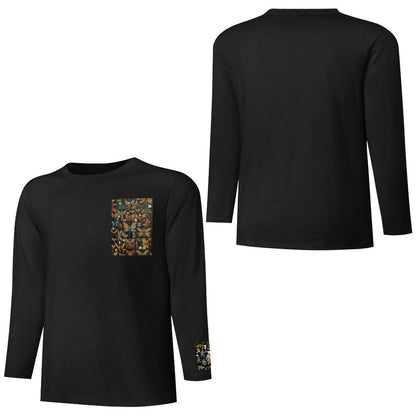 DTF 160gsm Cotton Men's Long Sleeve T-shirt (Front+Sleeve Printing)