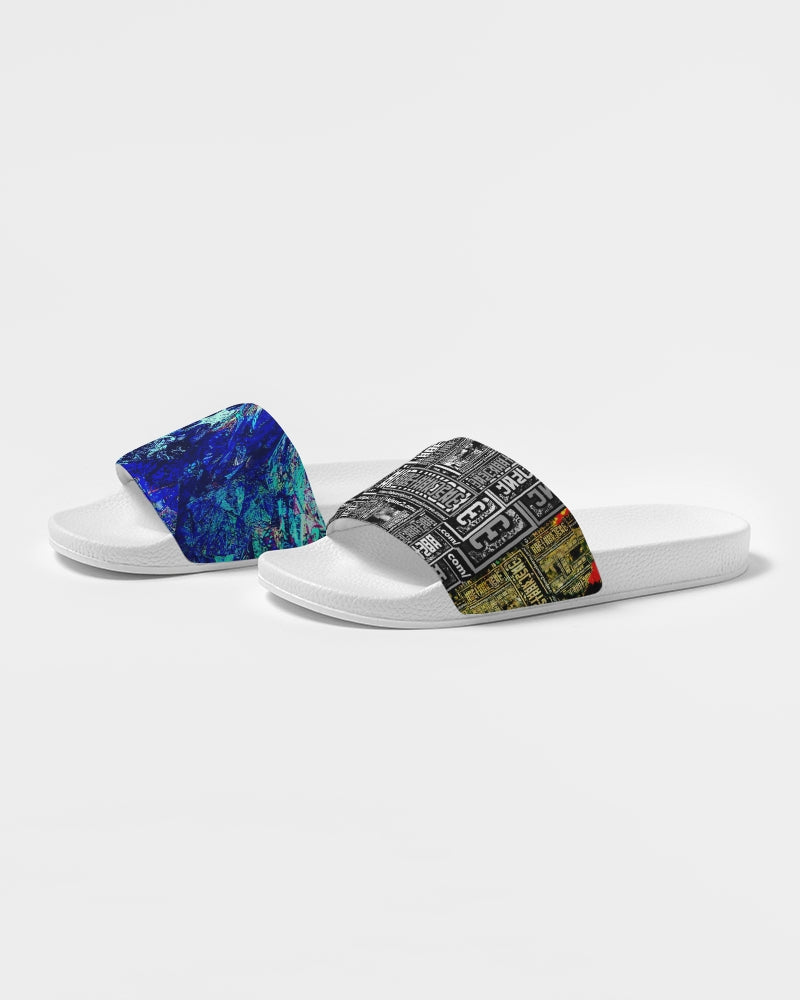 Blue Galaxy Abstract Design Men's Slide Sandal