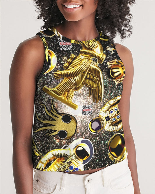 Robotic Abstrak Women's All-Over Print Cropped Tank