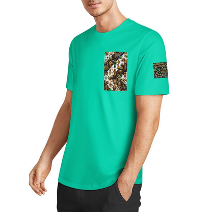 DTF 160gsm Men's Short Sleeve Cotton T-shirt (Dual-sided+Sleeve Printing)