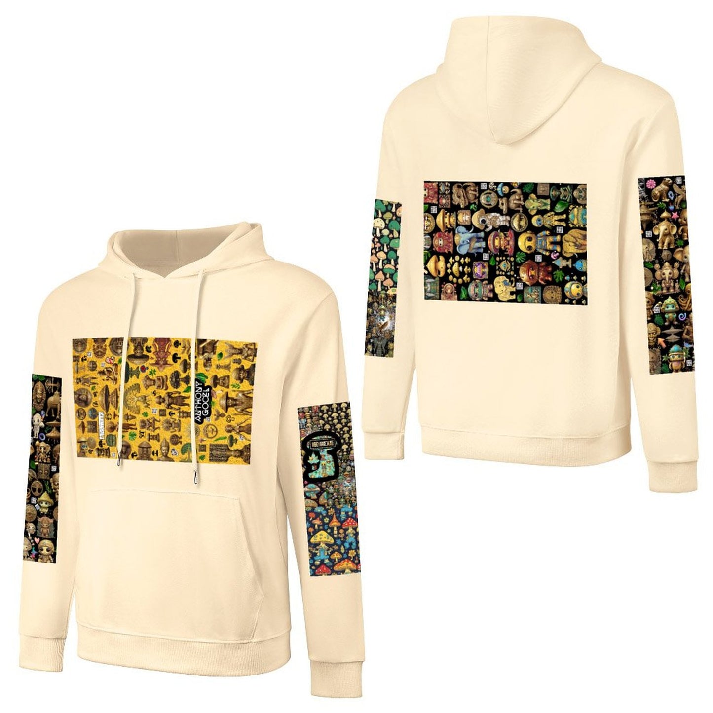 DTF 250gsm Cotton Men's Hoodie with Pocket (Dual-sided+Sleeve Printing)