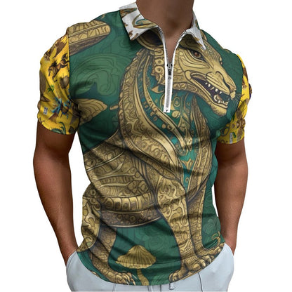 Men's Short Sleeve POLO Shirt with Zipper B470 (All-Over Printing)