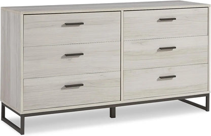 by Ashley Socalle 6 Drawer 59" Dresser, Beige