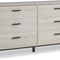 by Ashley Socalle 6 Drawer 59" Dresser, Beige