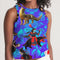 Trendy Abstrak Pattern Women's All-Over Print Cropped Tank