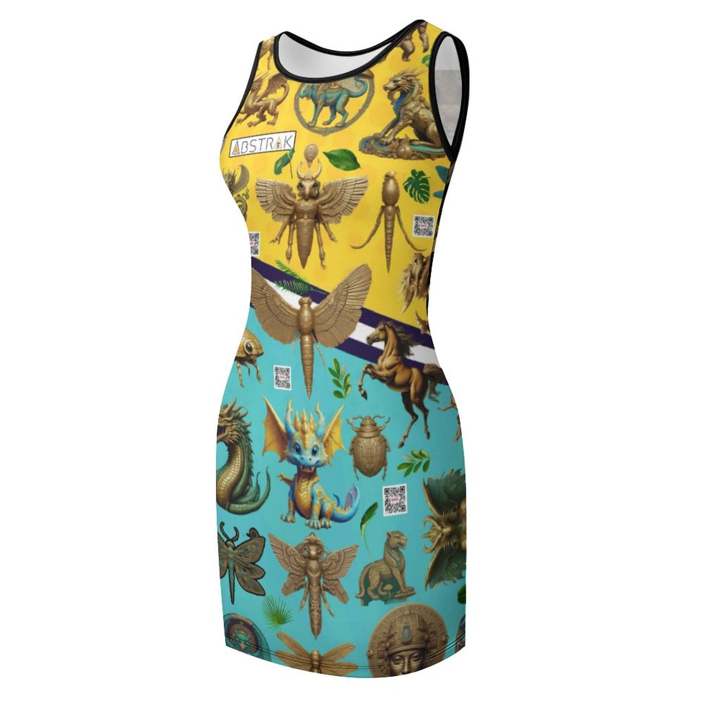 Sleeveless Ladies Tank Dress NZ014 (All-Over Printing)