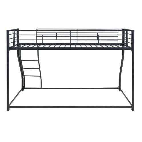 Metal Floor Bunk Bed, Twin XL Over Queen, Black