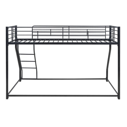 Metal Floor Bunk Bed, Twin XL Over Queen, Black