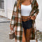 Plaid Long Sleeve Hooded Coat