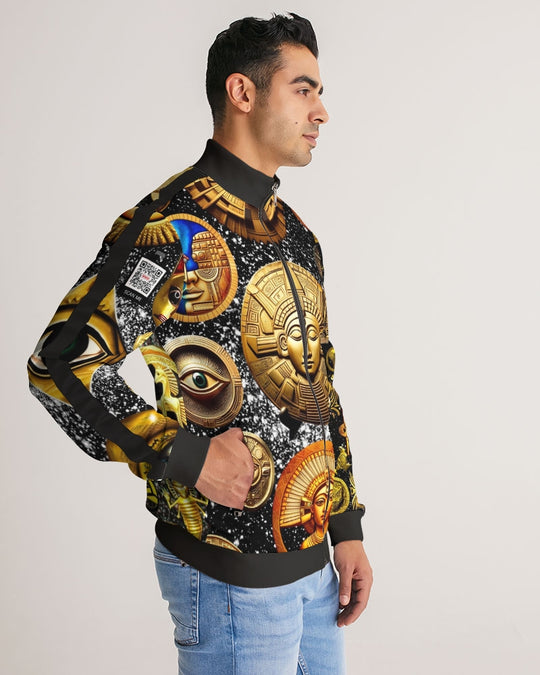 Evil Eye Abtrak Men's All-Over Print Stripe Sleeve Track Jacket