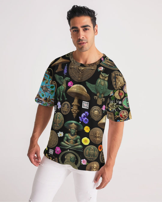 Mushroom Abstak Collection Men's All-Over Print Premium Heavyweight Tee