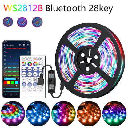 1-30M USB WS2812b Magic RGBIC Dream Strip Light 5050 LED RGB Strip Tuya WiFi App Horse Racing Running Atmosphere Light Home Deco