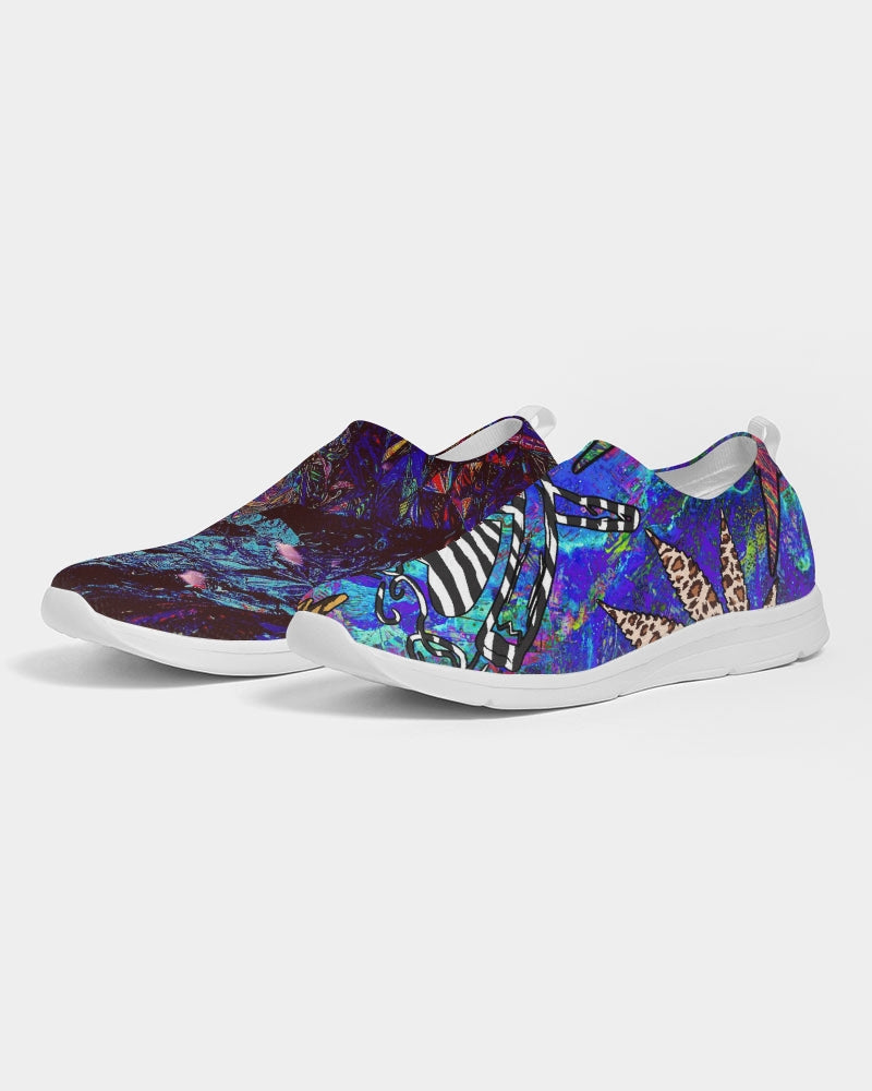 Colorful Artistic Abstract Women's Slip-On Flyknit Shoe