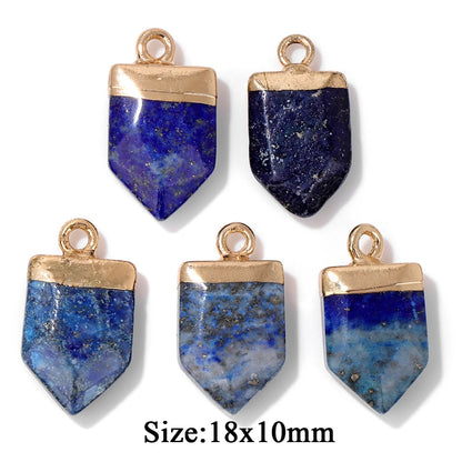 5PCS/lot Lapis Lazuli Stone Pendant Blue Moon Apple Oval Shape Gem Charms For Jewelry Making DIY Necklace Earrings DIY Handmade