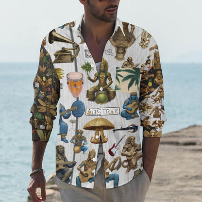 Long Sleeve Hawaiian Shirts for Men AY007 (All-Over Printing)