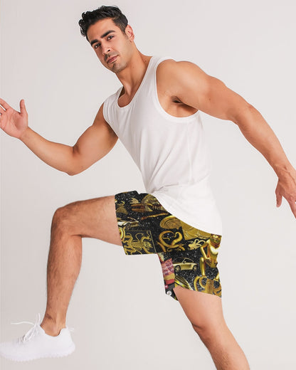 Outer Space Abstrak Men's All-Over Print Jogger Shorts